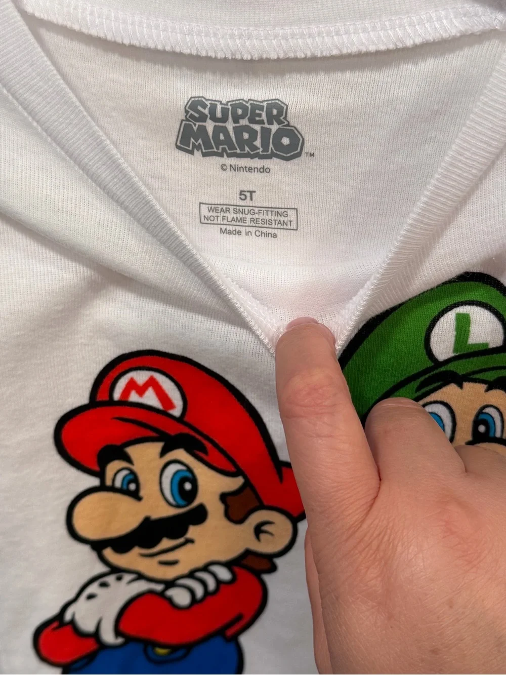 Nintendo White, Red & Green Mario Luigi Kids Pajama Set
